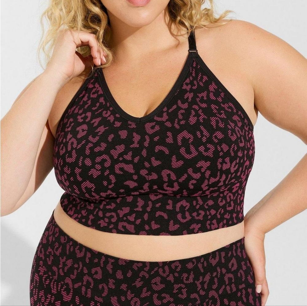 Torrid Size 1 Seamless Lightly Lined Jacquard Bralette Animal Print 14/16